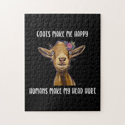 Geiten maken me blij dat ik van geit hou legpuzzel (Verticaal)