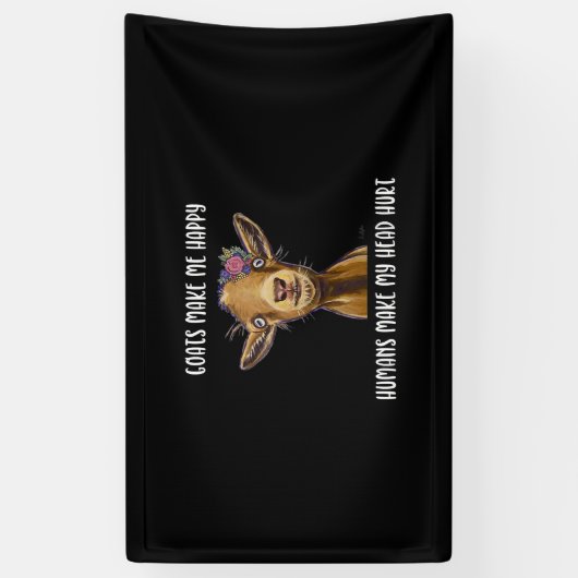 Geiten maken me blij dat ik van geit hou spandoek (Verticaal)