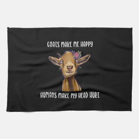 Geiten maken me blij dat ik van geit hou theedoek (Horizontaal)