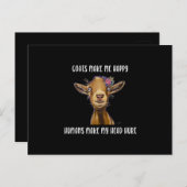 Geiten maken me blij dat ik van geit hou uitnodiging briefkaart (Voorkant / Achterkant)