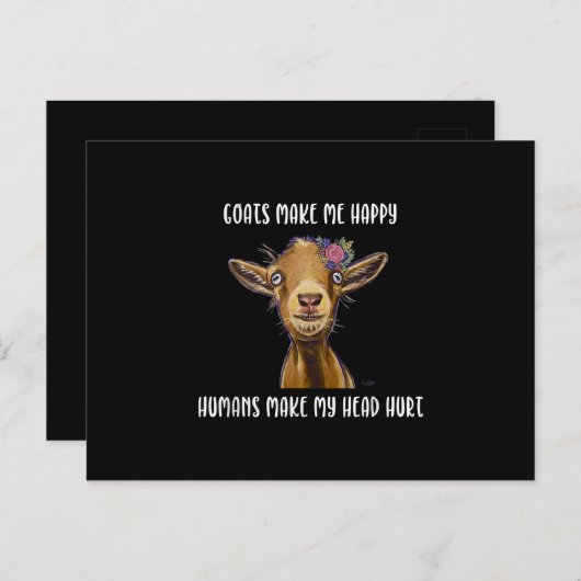 Geiten maken me blij dat ik van geit hou uitnodiging briefkaart (Voorkant / Achterkant)