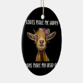 Geiten maken me gelukkig, Goat Lover Keramisch Ornament (Rechts)