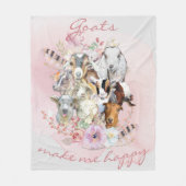 Geiten maken me gelukkige Waterverf Geitportretten Fleece Deken (Voorkant)