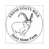 Geiten Melk Zuivel Bedrijfsnaam Zwart en Wit Rubberstempel (Afrduk)