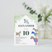 Geiten met als geboortedag beschouwd uitnodiging briefkaart (Staand voorkant)