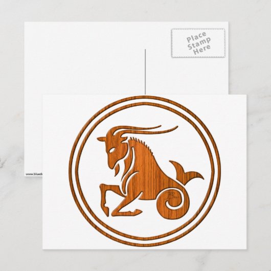 Geiten met houten capricorn Zodiab Zee Geiten Astr Briefkaart (Voorkant / Achterkant)