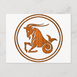 Geiten met houten capricorn Zodiab Zee Geiten Astr Briefkaart