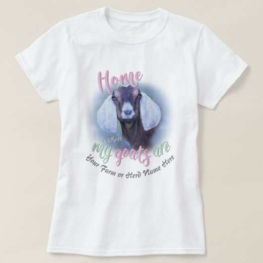 GEITEN | Nubian Doe Home is waar mijn geiten GYG z T-shirt (Design voorkant)