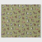Geiten op groen - Goat Herd Pattern Cadeaupapier (Vlak)