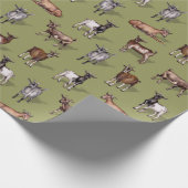Geiten op groen - Goat Herd Pattern Cadeaupapier (Hoek)