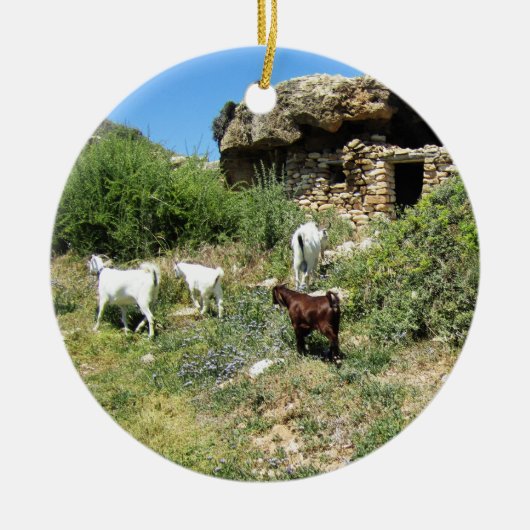 Geiten Retreat Keramisch Ornament (Voorkant)