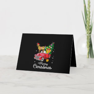 Geiten Rijden in Rode Auto Kerstmis Kaart