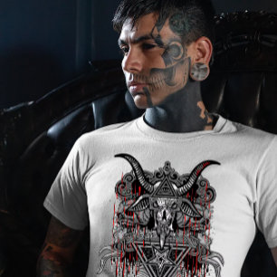 Geiten schedel duivel ontwerp t-shirt