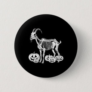 Geiten Skelet Verjaardag Halloween Mannen Vrouwen Ronde Button 5,7 Cm