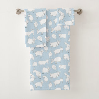 Geiten spelen - babyblauw bad handdoek