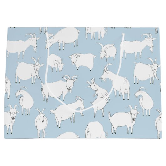 Geiten spelen - babyblauw groot cadeauzakje (Voorkant)