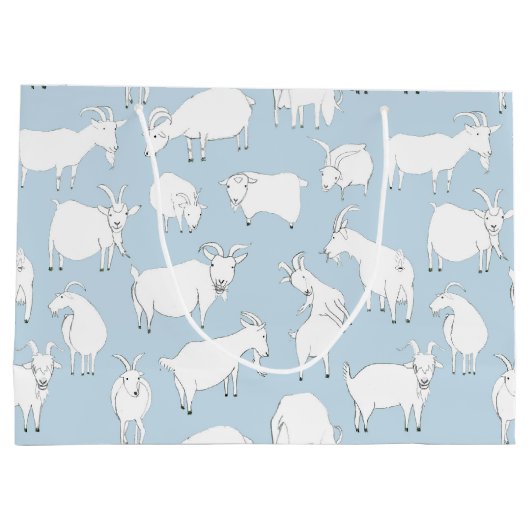 Geiten spelen - babyblauw groot cadeauzakje (Achterkant)