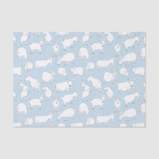Geiten spelen - babyblauw tissuepapier (Voorkant)