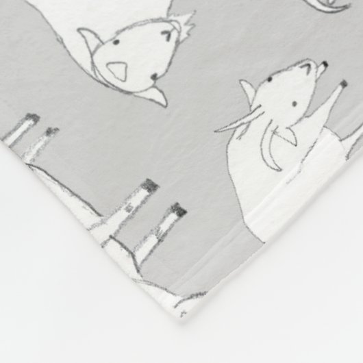 Geiten spelen - Grijs Fleece Deken (Hoek)