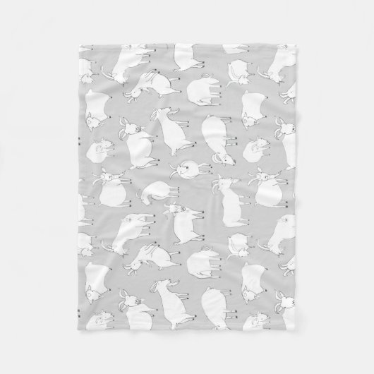 Geiten spelen - Grijs Fleece Deken (Voorkant)