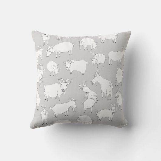 Geiten spelen - Grijs Kussen (Achterkant)