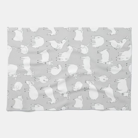 Geiten spelen - Grijs Theedoek (Horizontaal)