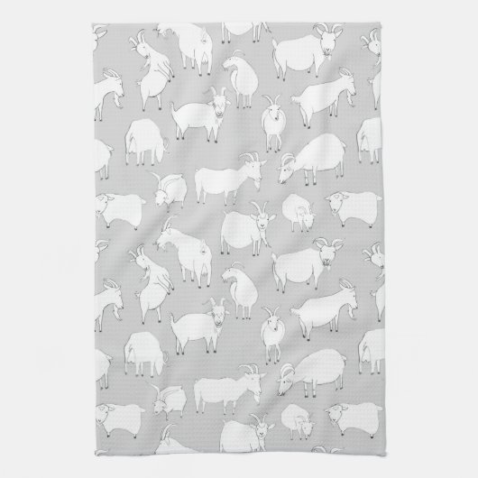 Geiten spelen - Grijs Theedoek (Verticaal)
