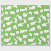 Geiten spelen - Groen Cadeaupapier (Vlak)
