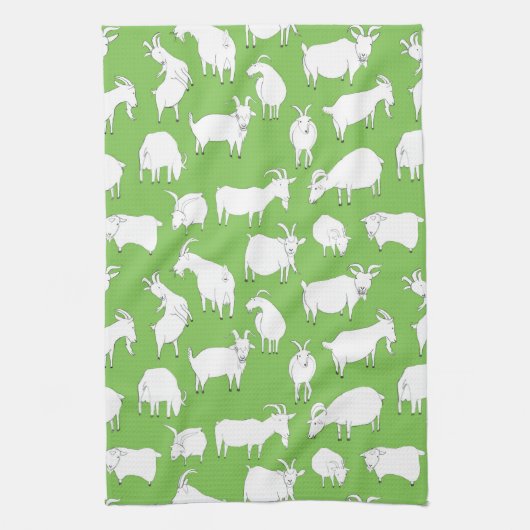 Geiten spelen - groen theedoek (Verticaal)