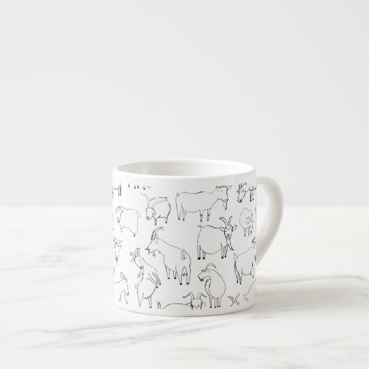 Geiten spelen - Transparante Espresso Kop (Voorkant rechts)