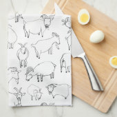 Geiten spelen - Transparante Theedoek (Quarter Fold)