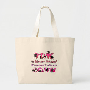 Geiten Tijd is nooit verspild GetYerGoat Grote Tote Bag