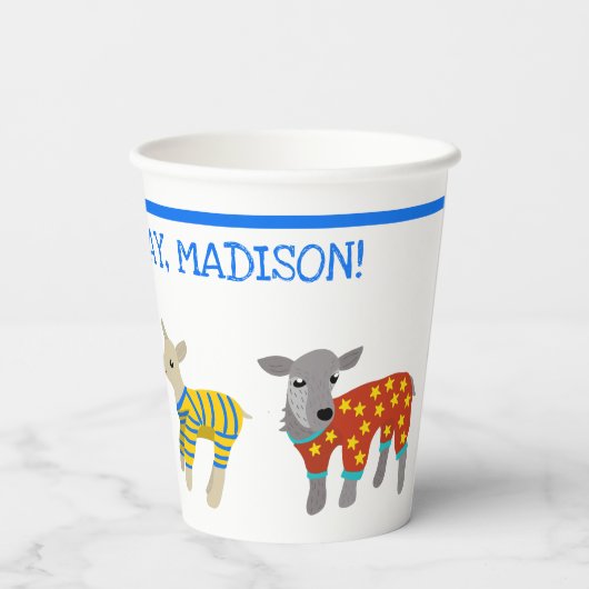 Geiten van de Kinder partij van Pajamas Papieren Bekers (Achterkant)