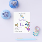 Geiten Waterverf Birthday Partij Paarse begroting Flyer (Enkel)