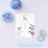 Geiten Waterverf Birthday Party roze budget Flyer (Enkel)