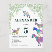 Geiten Waterverf olievlek Birthday Uitnodiging Briefkaart (Voorkant)