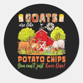 Geiten zijn als chips die je niet zomaar kan krijg ronde sticker