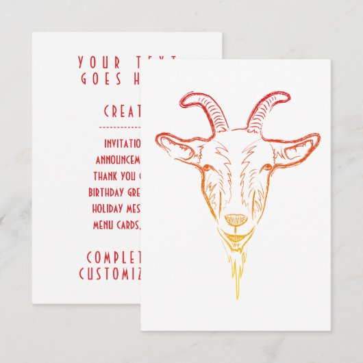 geitenafbeelding kaart (Voorkant / Achterkant)