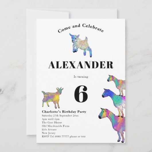 Geitenberg 6e verjaardag kaart (Voorkant)