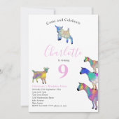 Geitenberg negende verjaardag roze kaart (Voorkant)