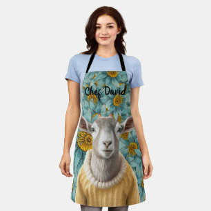 Geitenboerderij stijl Teal en Gele Schort
