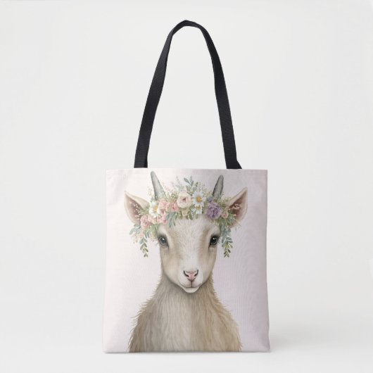 Geitenboho bloemdier tote bag (Voorkant)