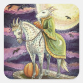 GEITENDEMON, ZEKER GEVOET STOOFPOT FANTASIE HALLOW VIERKANTE STICKER (Voorkant)