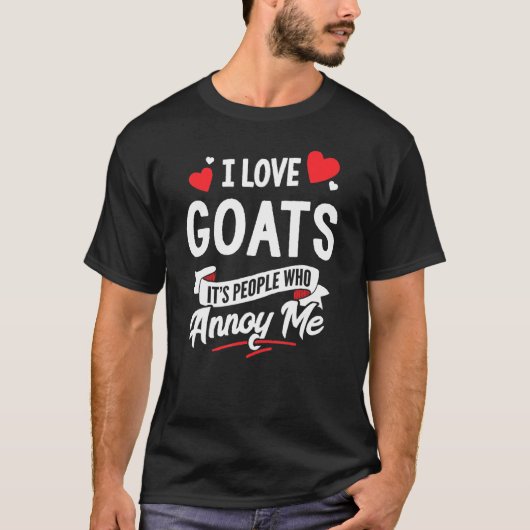 Geitendesign I Love Goats T-shirt (Voorkant)