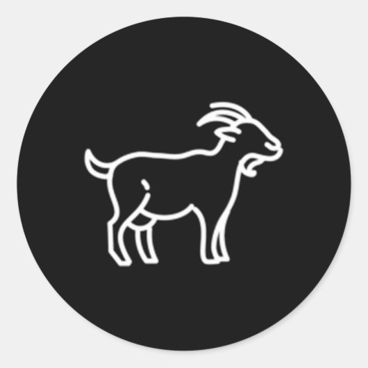 Geitendier Badge Patch Line Pictogram Omtrek Ronde Sticker (Voorkant)
