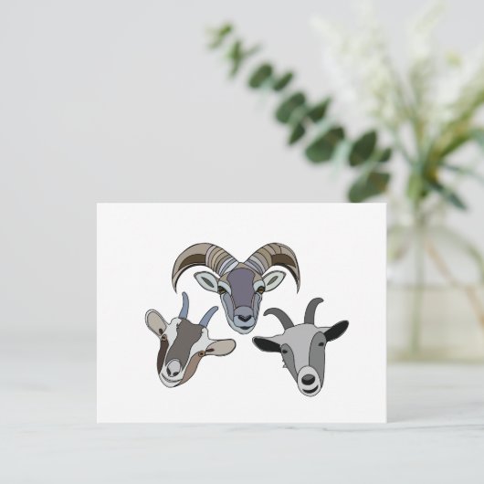 geitendier grappige geit briefkaart (Staand voorkant)
