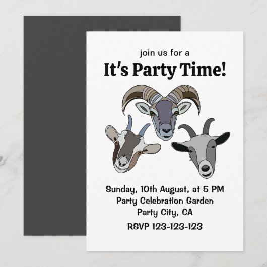 geitendier grappige geit kaart (Voorkant / Achterkant)