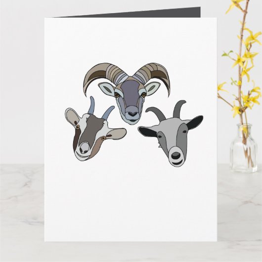geitendier grappige geit kaart (Gele Bloem)