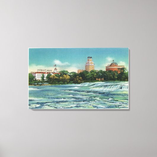 Geiteneiland Uitzicht van Amerikaanse Rapids Canvas Afdruk (Voorkant)