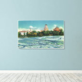 Geiteneiland Uitzicht van Amerikaanse Rapids Canvas Afdruk (Insitu (Houten vloer))